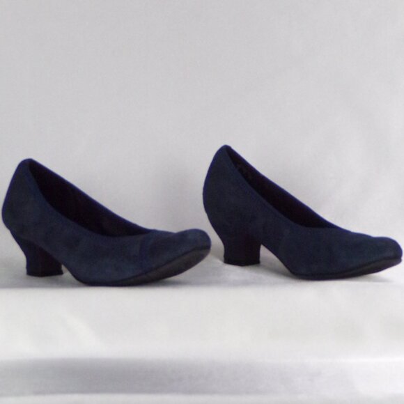 HOTTER COMFORT CONCEPT size 8 MONICA dark-blue suede low-heel pumps - Picture 5 of 15